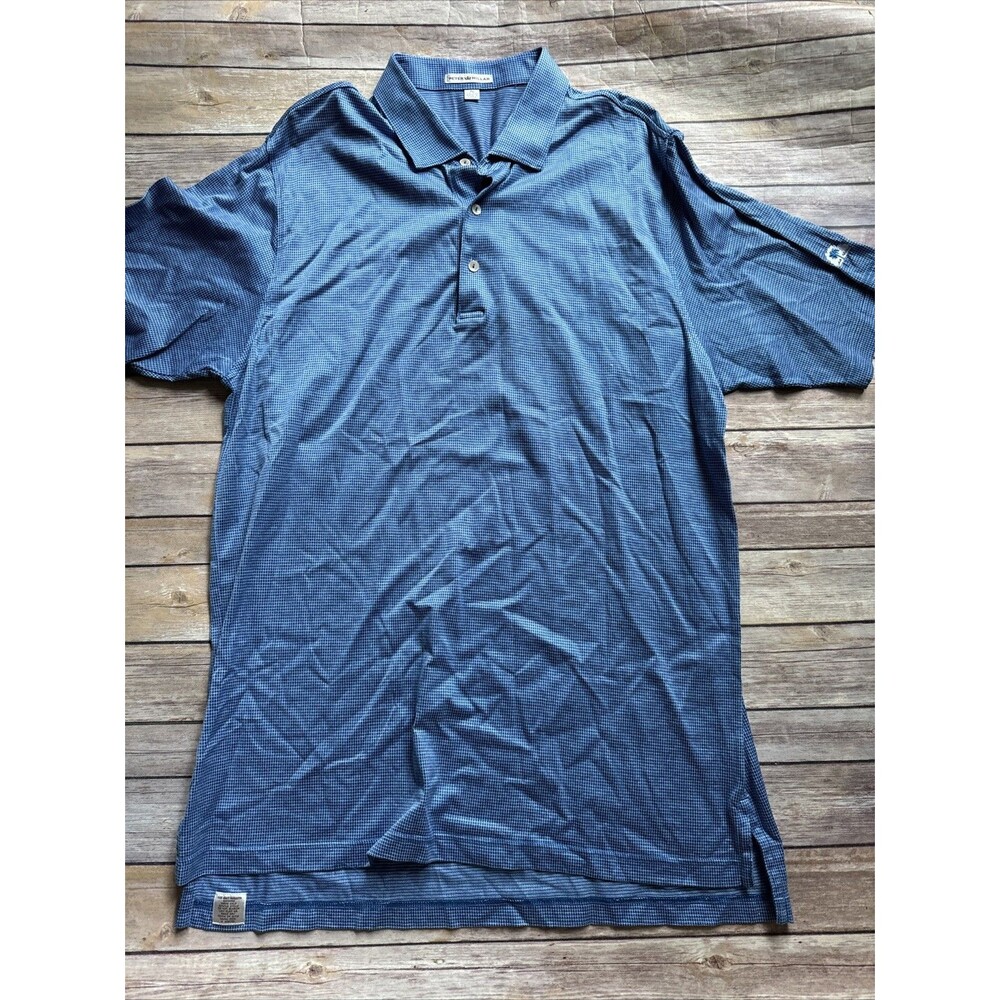 Peter Millar Shirt Men’s XL Short Sleeve Polo Square Pattern Palmetto Tree
